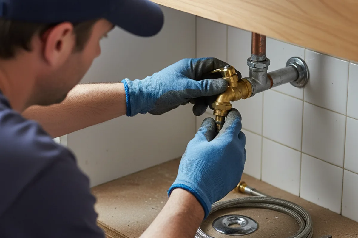 Shutoff valve and fitting work during Emergency Plumbing in Pomfret